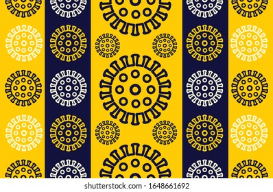 Corona-virus. Corona Batik motif, this Indonesian batik motif, marks the beginning of 2020, there is a corona virus outbreak that is shocking the world