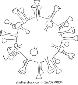 Coronavirus. Corona Virus. Illusration. Drawing From 3D Render. COVID-19. 2019-ncov