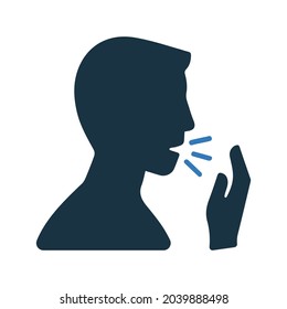 Coronavirus, cough icon. Simple editable vector illustration.