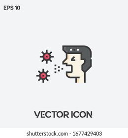 Coronavirus, cough vector icon illustration. Ui/Ux. Premium quality. 