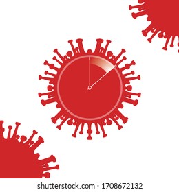 Coronavirus countdown. Vector illustration, Concept of a little time left to finish the quarantine.