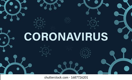Coronavirus, covid 19 banner. Corona virus information banner or background. Coronavirus, covid template, pattern with virus icons. Abstract background, template. Vector illustration