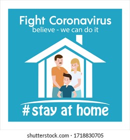 Coronavirus, covid 19 campaign to stay at home. Educational campaign, banner, poster. Flat drawn vector illustration, isolated objects. - Shutterstock ID 1718830705