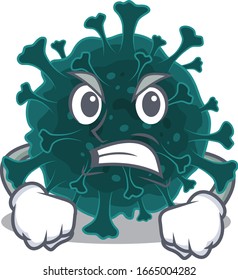 Coronavirus COVID 19 Cartoon Character Design With Angry Face