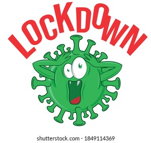 coronavirus covid 19  cartoon in the second lockdawn
