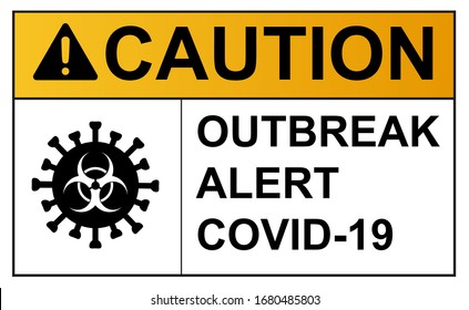 Coronavirus covid 19 Warnsignal für den Ausbruch einer Quarantäne vor einem infizierten Koronavirus-Patienten in Quarantäneräumen und einem Coronavirus-Covid 19 Seuchenbekämpfungsexperten. Vektorillustration, EPS10