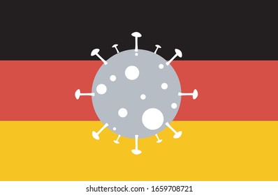 Coronavirus, Covid 19, pandemic, confirmed in Germany. Message flag in vector illustration.