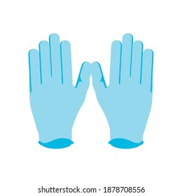 coronavirus covid 19 prevention latex gloves protection vector illustration