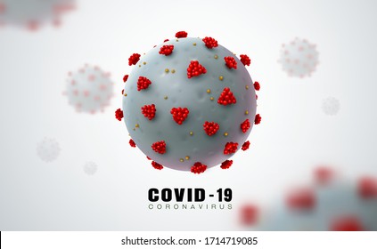 coronavirus covid 19 in realistic style in microscope monitor vector illustration