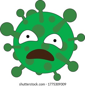 Coronavirus. Covid 19. A small green virus