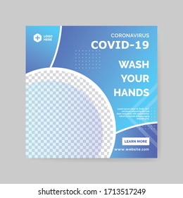 Coronavirus Covid 19 Social Media Post Design Template