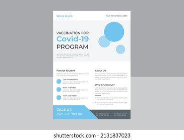 Coronavirus and Covid 19 virtual Conference Flyer Template Design with a4 size, Medical services flyer, covid19 vaccine flyer,