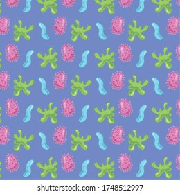coronavirus covid 19 and virus background with disease cells bacterias related design vector illustration