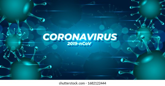 Coronavirus COVID 2019 background. 3D Models of Coronavirus bacteria illustration