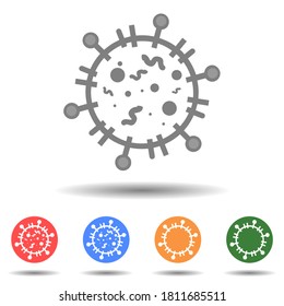 Coronavirus covid microbe icon vector logo isolated on background