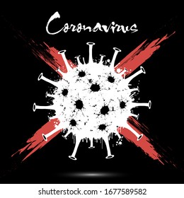 Coronavirus. Covid-19. 2019-nCov. Abstract Illustration of blots. Pattern Design for icon, symbol, banner on isolated background. Grunge style. Vector Illustration