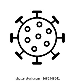 Coronavirus covid-19 2019-ncov bacteria isolated on white background. Vector simple icon for infographic or website.
