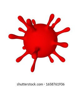 Coronavirus Covid-19, 2019-nKoV. 3d illustration of virus unit. World pandemic concept. Vector illustration.