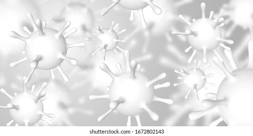 Coronavirus Covid-19, 2019-nKoV. 3d illustration of virus unit. World pandemic concept. Vector illustration.