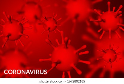 Coronavirus Covid-19, 2019-nKoV. 3d illustration of virus unit. World pandemic concept. Vector illustration.