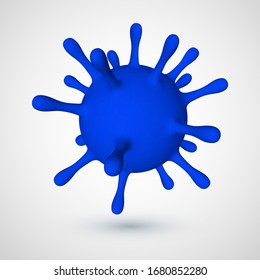 Coronavirus Covid-19, 2019-nKoV. 3d illustration of virus unit. World pandemic concept. Vector illustration.