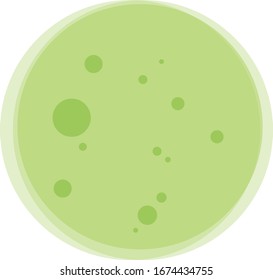 Coronavirus Covid-19. 2D vector virus. Green bubble. 