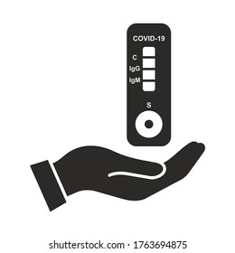 Coronavirus, COVID-19 Antibody Test Icon. Blood Test. Rapid Strep Test (RST). Rapid Antigen Detection Test (RADT).