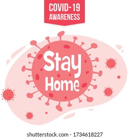 Coronavirus Covid-19 awareness illustration with typography