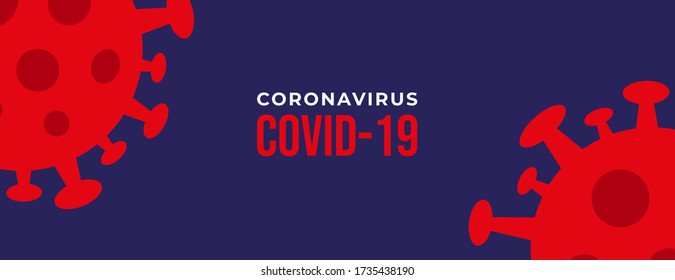 coronavirus or covid-19 background design , flat and modern style with red and navy color . vector illustration eps10
