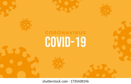 coronavirus or covid-19 background design , flat and modern style with yellow color . vector illustration eps10