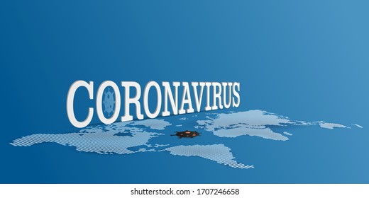 Coronavirus COVID-19 background design.World Map Vector.
