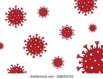 Coronavirus covid-19 background red and white vector