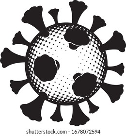 Coronavirus COVID-19 Bacteria Cell nCoV closeup graphic vector illustration
