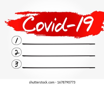 Coronavirus Covid-19 blank list, medical concept background