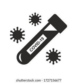 Coronavirus (COVID-19) blood test tube icon. Vector icon isolated on white background.