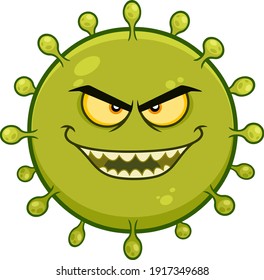 Coronavirus (COVID-19) Karikatur der pathogenen Bakterien. Vektorgrafik einzeln auf transparentem Hintergrund