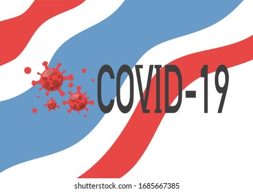 Coronavirus (covid-19) dibujo de la bandera de Tailandia como vector, puede ser usado para varios diseños.