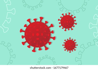 ilustración del vector de fondo de células coronavirus covid-19