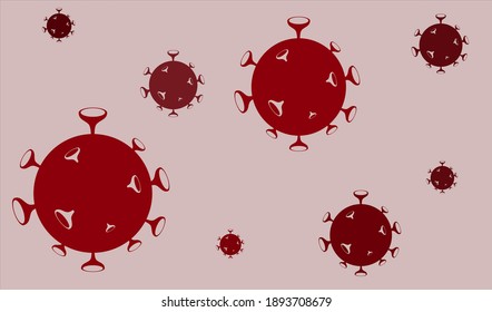 Coronavirus or COVID-19 cells background vector template, Banner, heading and social media message for articles illustration.