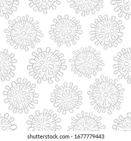 Coronavirus COVID-19 células de patrón perfecto ilustración vectorial. Bacterias de virus aisladas en blanco