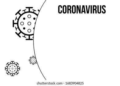 Coronavirus or Covid-19 concept with copyspace. Vector illustration isolated on a white background