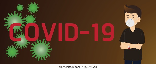 Coronavirus or COVID-19 concept is , human are showing coronavirus symptoms and risk factors. health and medical vector illustration. 