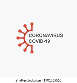 Coronavirus Covid-19 concept logo design.   Virus vector illustration.