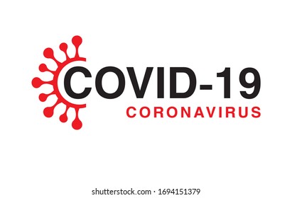 Coronavirus Covid-19 concept typography design logo on white background. Self isolation. Home quarantine. Graphic vector for web, print, banner, flyer, illustration. Stop coronavirus. Stay home.