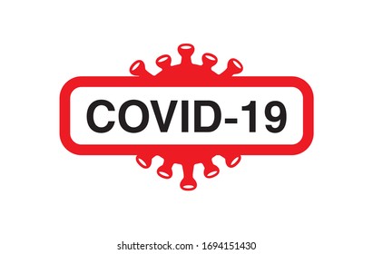 Coronavirus Covid-19 concept typography design logo on white background. Self isolation. Home quarantine. Graphic vector for web, print, banner, flyer, illustration. Stop coronavirus. Stay home.