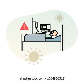 Coronavirus - covid-19 - Critical Patient - Icon as EPS 10 File