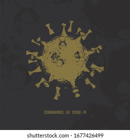 Coronavirus covid-19 dark vector illustration