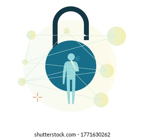 Coronavirus - covid-19 - Data Privacy and Public Health - Icon as EPS 10 File