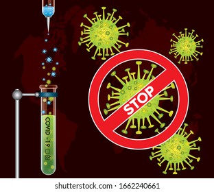 Coronavirus COVID-19. Deadly type of virus 2019-nCoV. Outbreak, Travel Alert concept. The virus attacks the respiratory tract, pandemic medical health risk. Vector illustration EPS 10