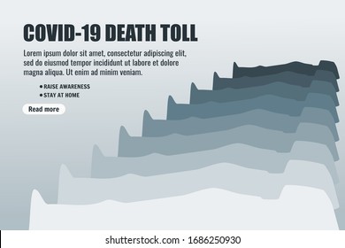 Coronavirus COVID-19 Death Toll Victim Body Corpse in Morgue or Mortuary. Post Template to Raise Awareness for People to Keep Healthy Lifestyle, Hygiene, Self Quarantine & Social Physical Distancing